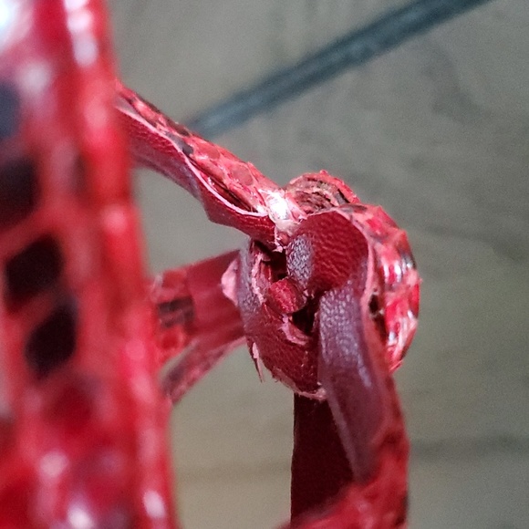 René Caovilla Snakeskin Slingback Heel Sandals, Red, 39EU (9US) - Picture 5 of 15